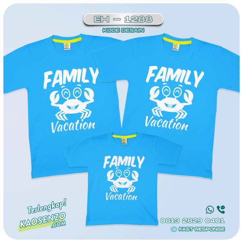 Baju Kaos Couple Keluarga Kehidupan Laut | Kaos Couple Family Custom Ocean | Kaos motif crab EH 1288