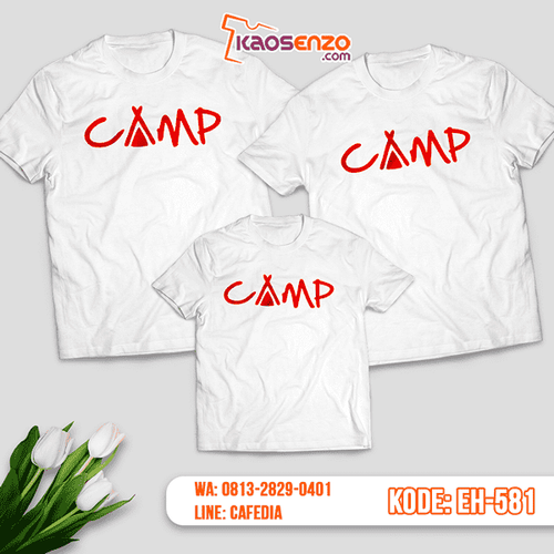 Baju Kaos Couple Keluarga | Kaos Family Custom Motif Camp - EH 581