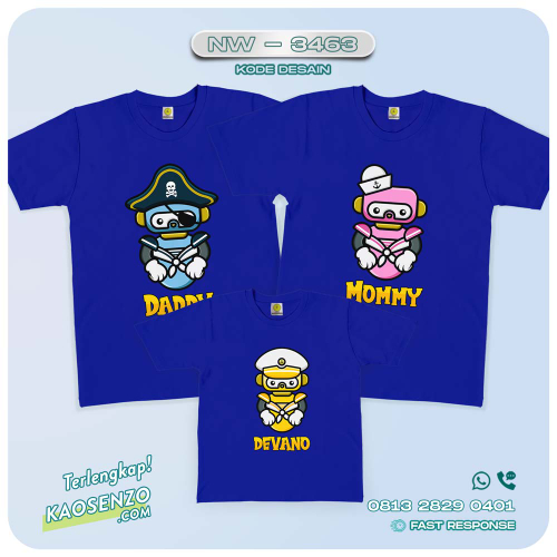 Baju Kaos Couple Keluarga Sailor | Kaos Family Custom | Kaos Sailor - NW 3463