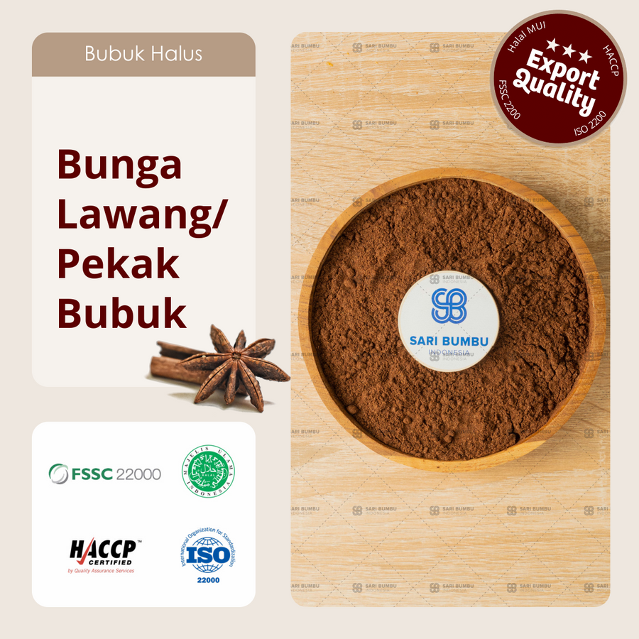 Bunga Lawang Pekak Bubuk Staranise Powder 250gr Export Bunga Lawang Pekak Bubuk Staranise Powder 250gr Export