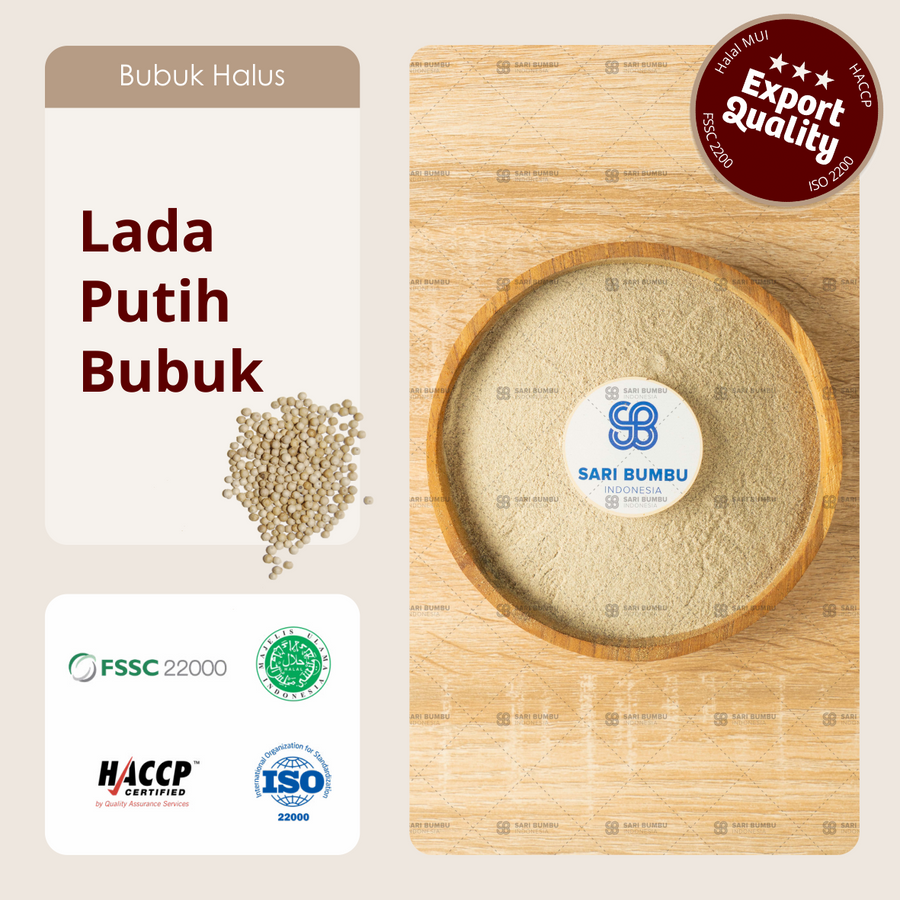 Lada Putih Bubuk / White Pepper Powder 250gr Export Quality