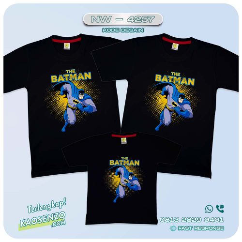Baju Kaos Couple Keluarga Batman | Kaos Ulang Tahun Anak | Kaos Batman - NW 4257