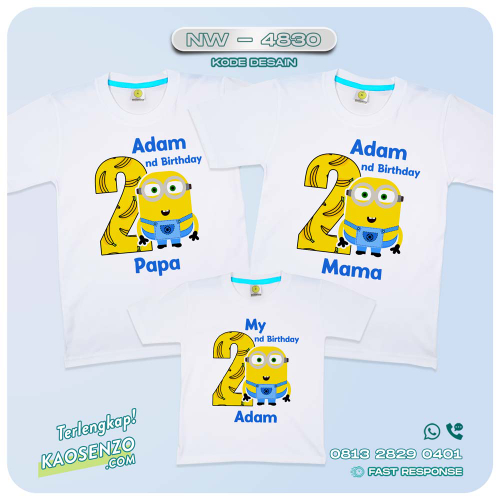 Baju Kaos Couple Keluarga Minion | Kaos Family Custom | Kaos Minion - NW 4830