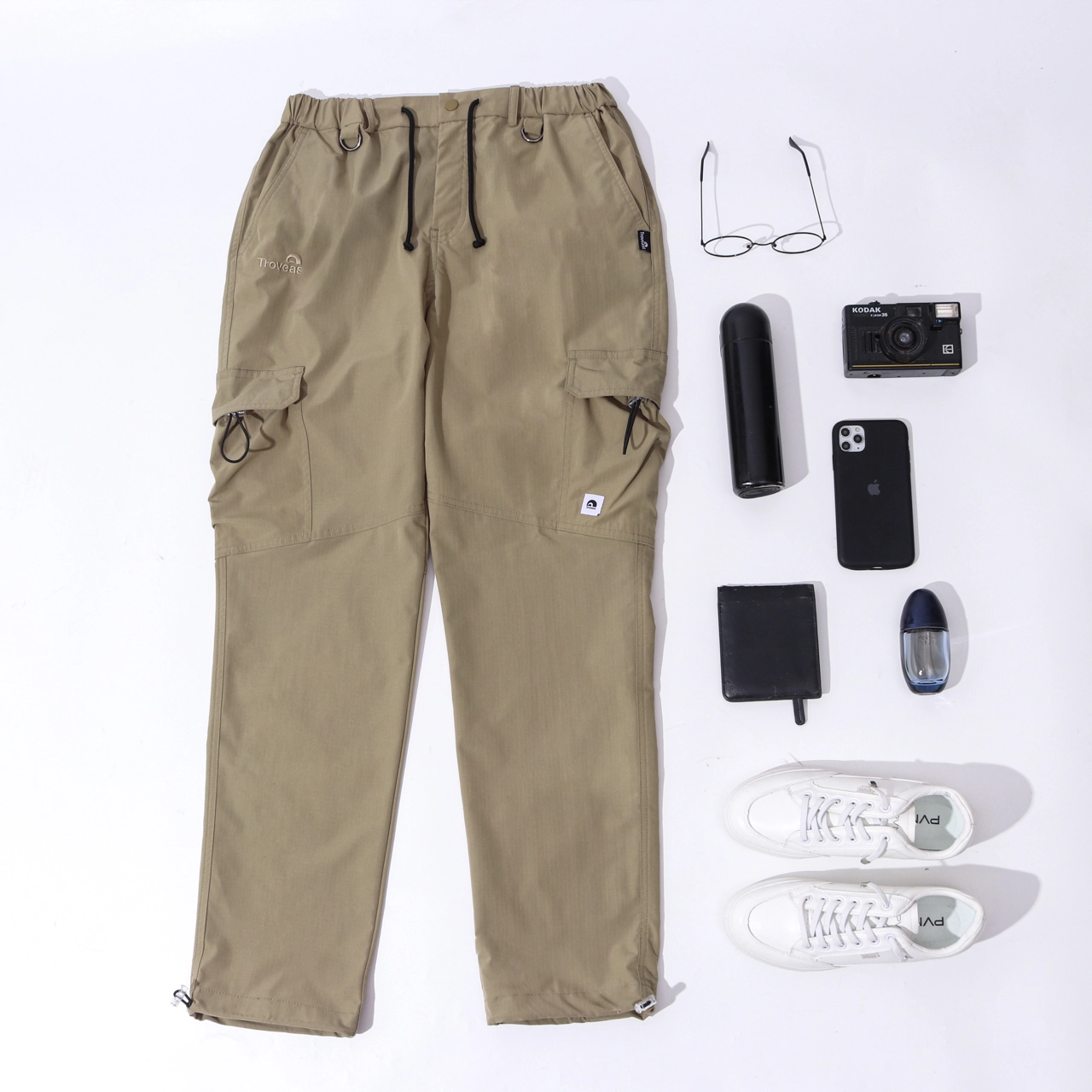 Troveast Celana Panjang Trackpants Daily Cargo Ripstop Stretch Khaki Slim Fit