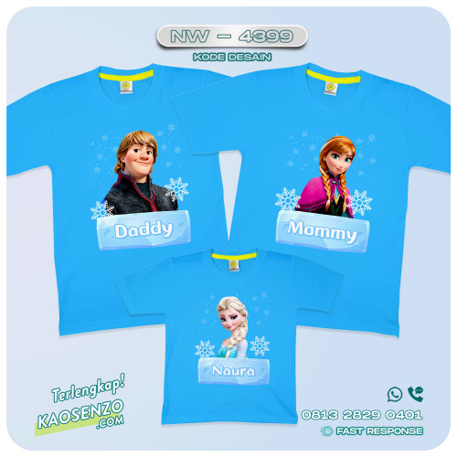 Kaos Couple Keluarga Frozen | Kaos Ulang Tahun Anak | Kaos Frozen - NW 4399