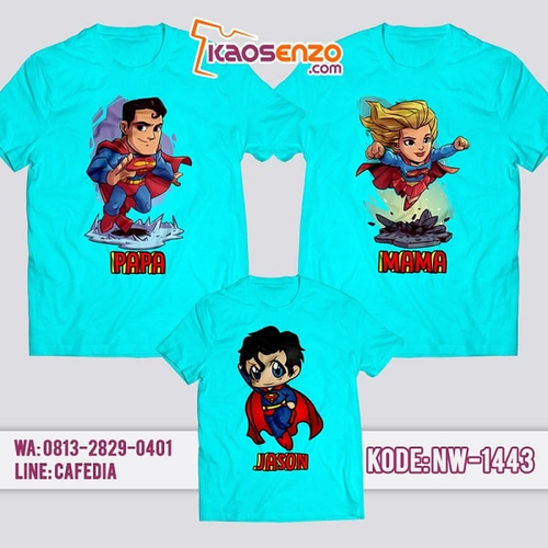 Baju Kaos Couple Keluarga Superman | Kaos Family Custom | Kaos Superman - NW 1443