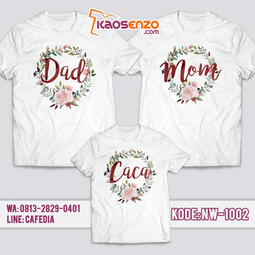 Baju Kaos Couple Keluarga | Kaos Family Custom | Kaos Flowers NW - 1002