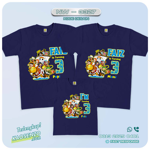 Baju Kaos Couple Keluarga One Piece | Kaos Family Custom | Kaos One Piece - NW 3327