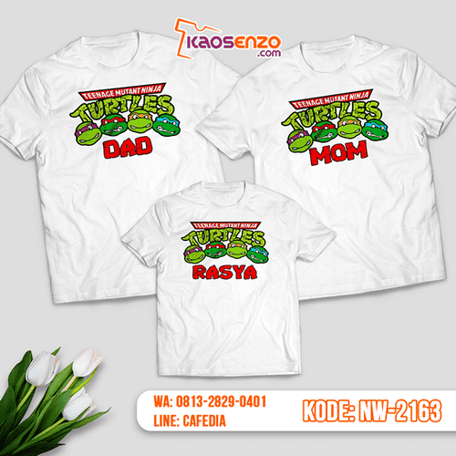 Baju Kaos Couple Keluarga Ninja Turtles | Kaos Family Custom | Kaos Ninja Turtles - NW 2163