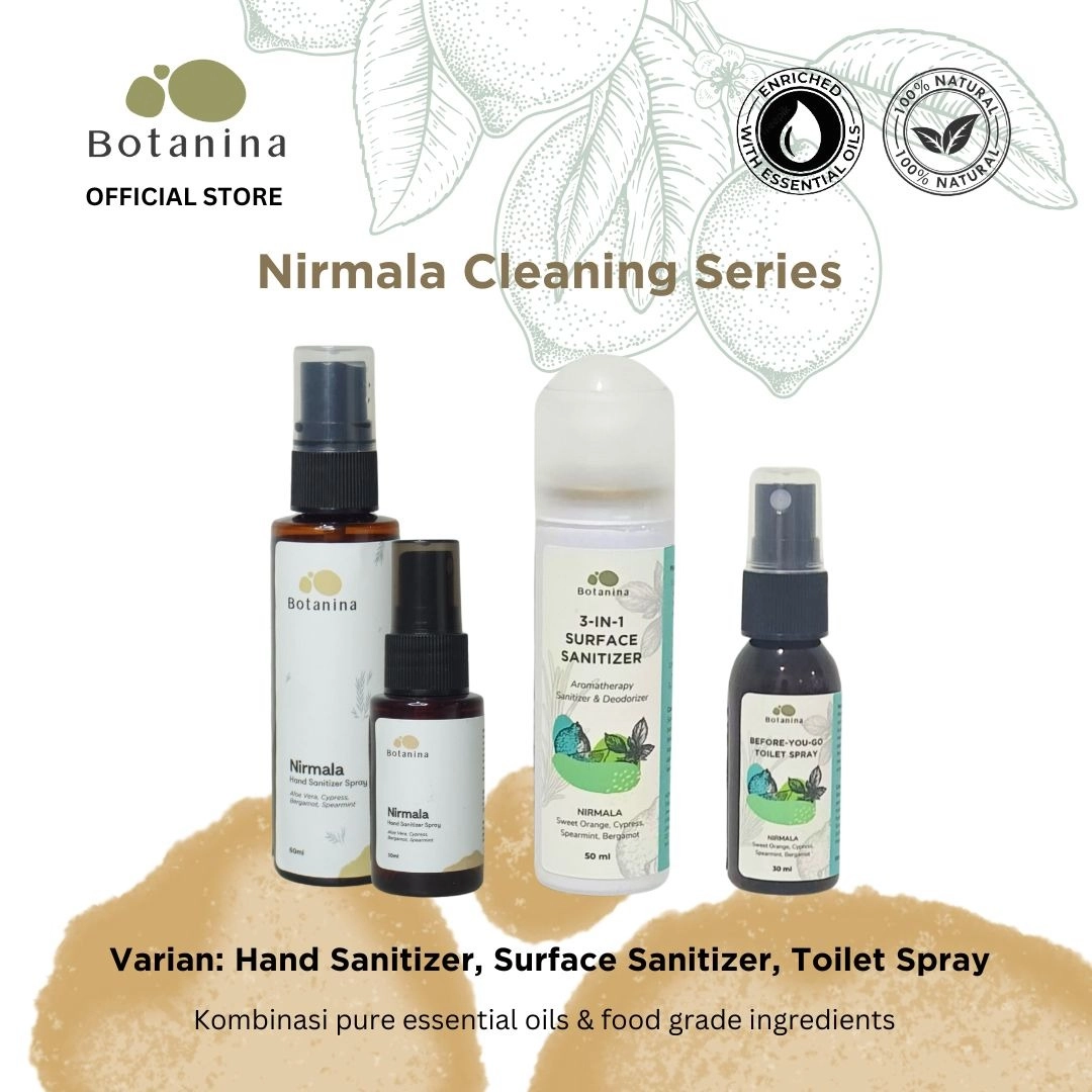 Botanina Nirmala Cleaning Series | Natural Food Grade Hand Sanitizer Spray Toilet Spray Sanitizer