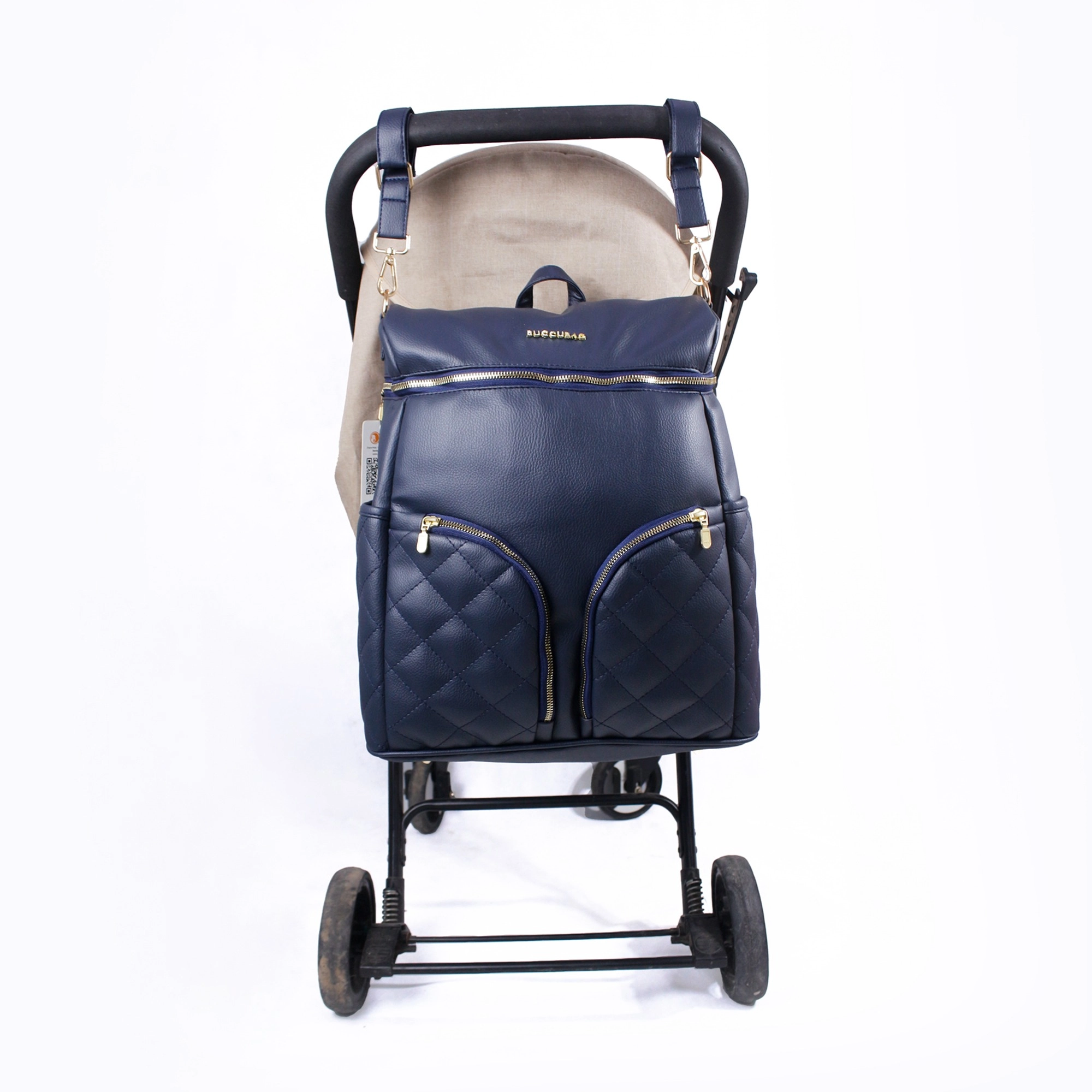 tas perlengkapan bayi  diaper bag buccubag pop Navy Blue Black 