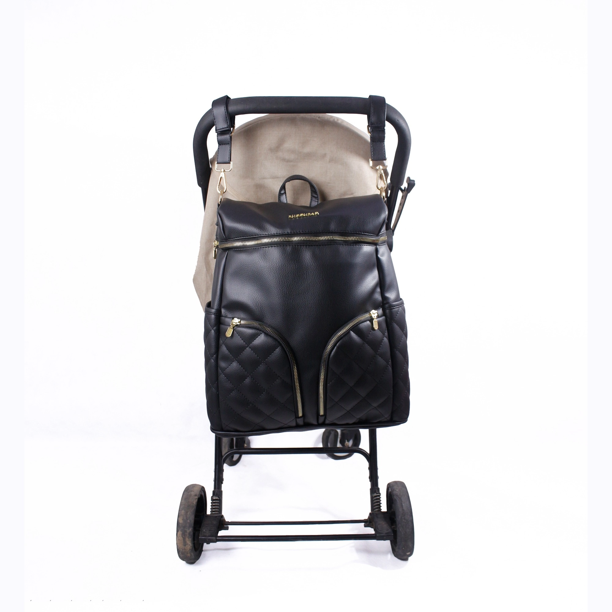 tas perlengkapan bayi besar diaper bag buccubag pop black