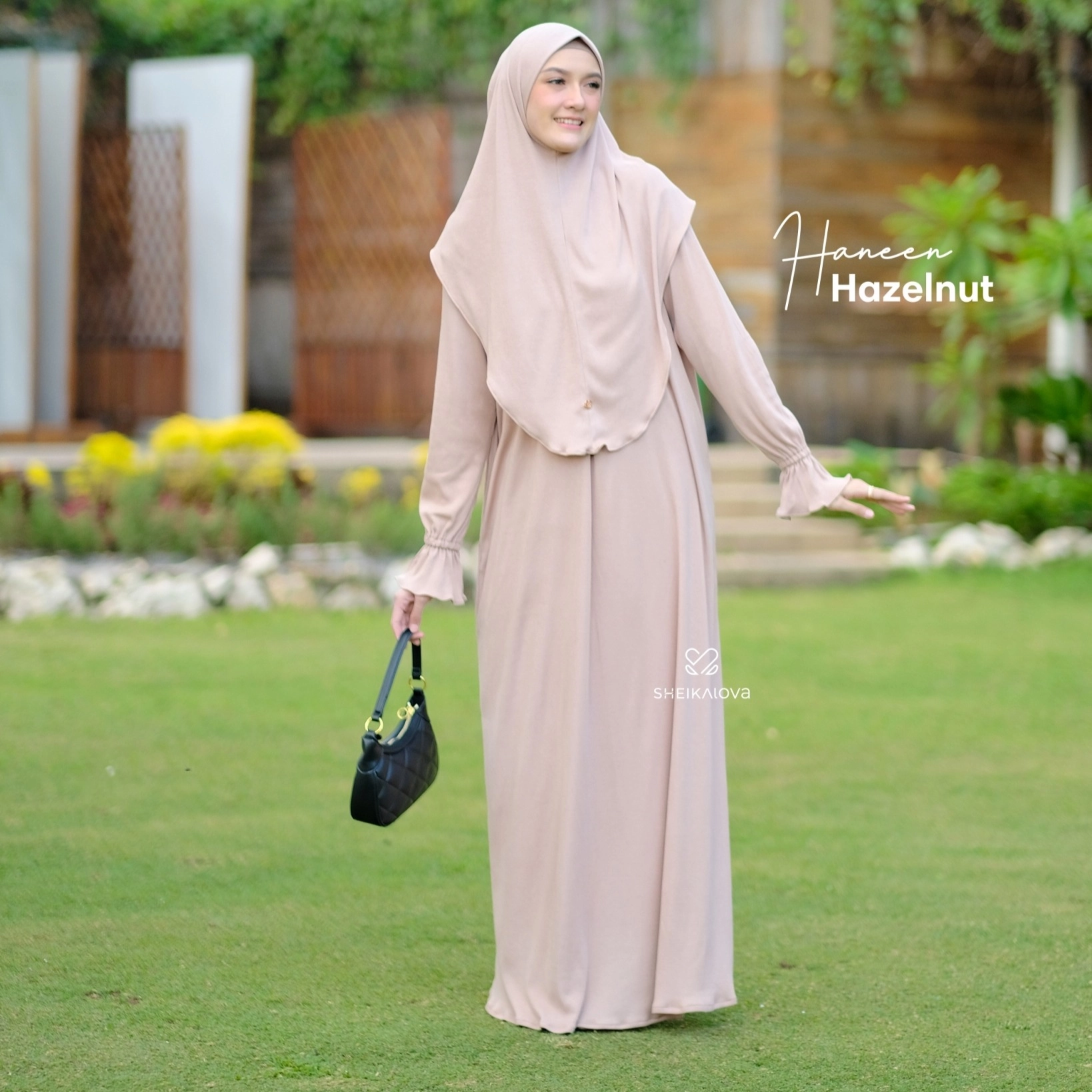 Sheika Hijab - Abaya Knit Haneen (Dress Wanita Abaya untuk Umroh Haji Gamis Muslimah Busui)