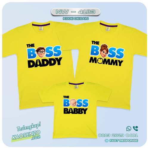 Baju Kaos Couple Keluarga | Kaos Ulang Tahun Anak | Kaos Baby Boss NW - 4183