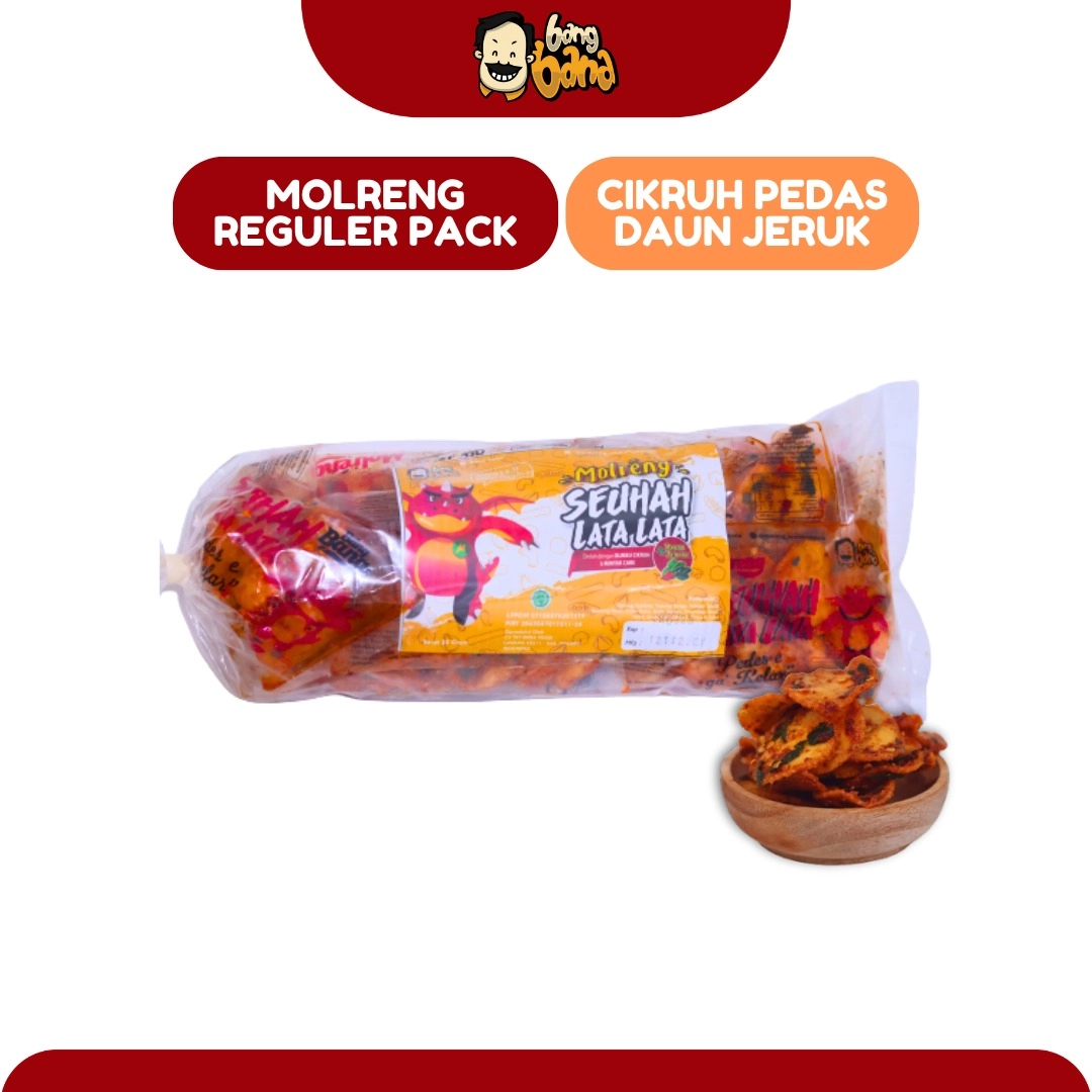 Molreng Seuhahlatalata Rasa Cikruh Pedas Daun Jeruk Kemasan Reguler 1 Pack isi 11 Pcs