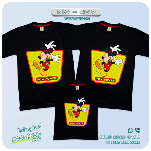Baju Kaos Couple Keluarga Mickey Mouse | Kaos Family Custom | Kaos Mickey Mouse - NW 4217