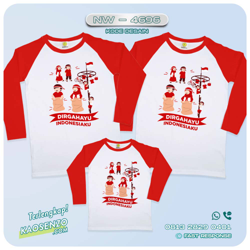 Baju Kaos Couple Keluarga Kemerdekaan | Kaos Family Custom | Kaos Kemerdekaan NW 4696