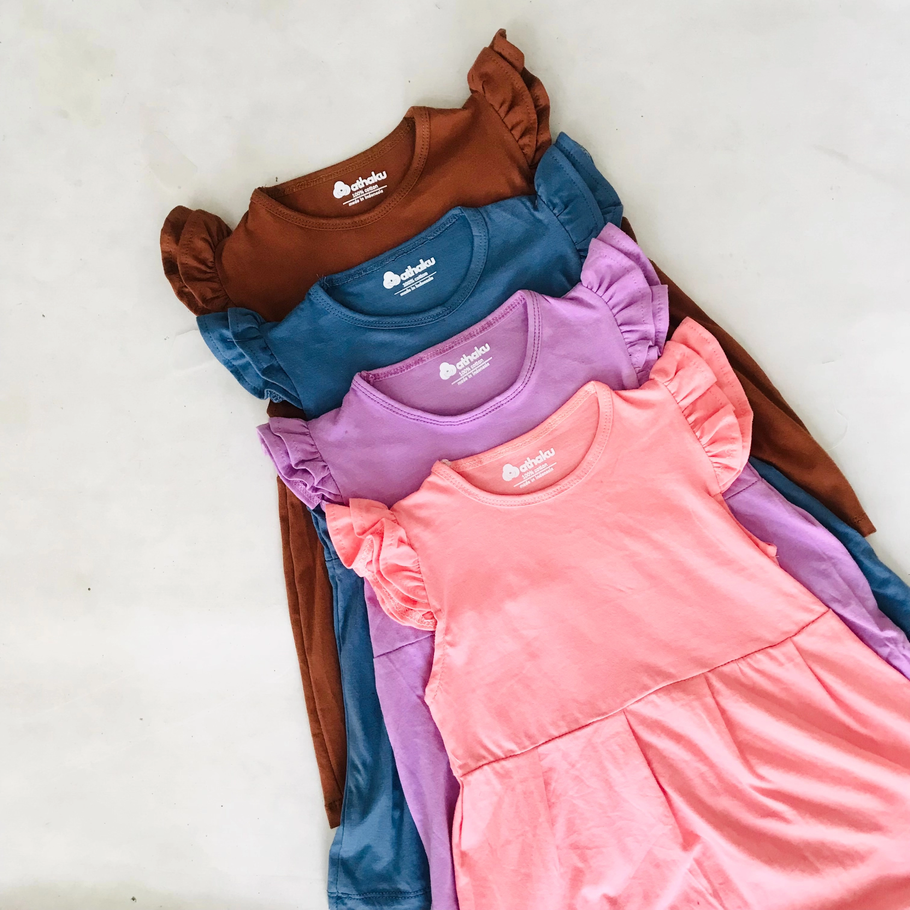 rufffle dress anak cotton
