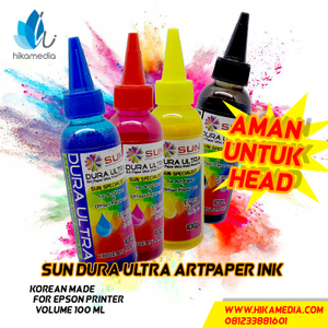 TINTA ink ARTPAPER dura ultra SUN black hitam magenta red merah yellow kuning cyan blue biru EPSON