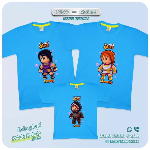 Baju Kaos Couple Keluarga Stumble Guys | Kaos Family Custom | Kaos Game Stumble Guys - NW 4915