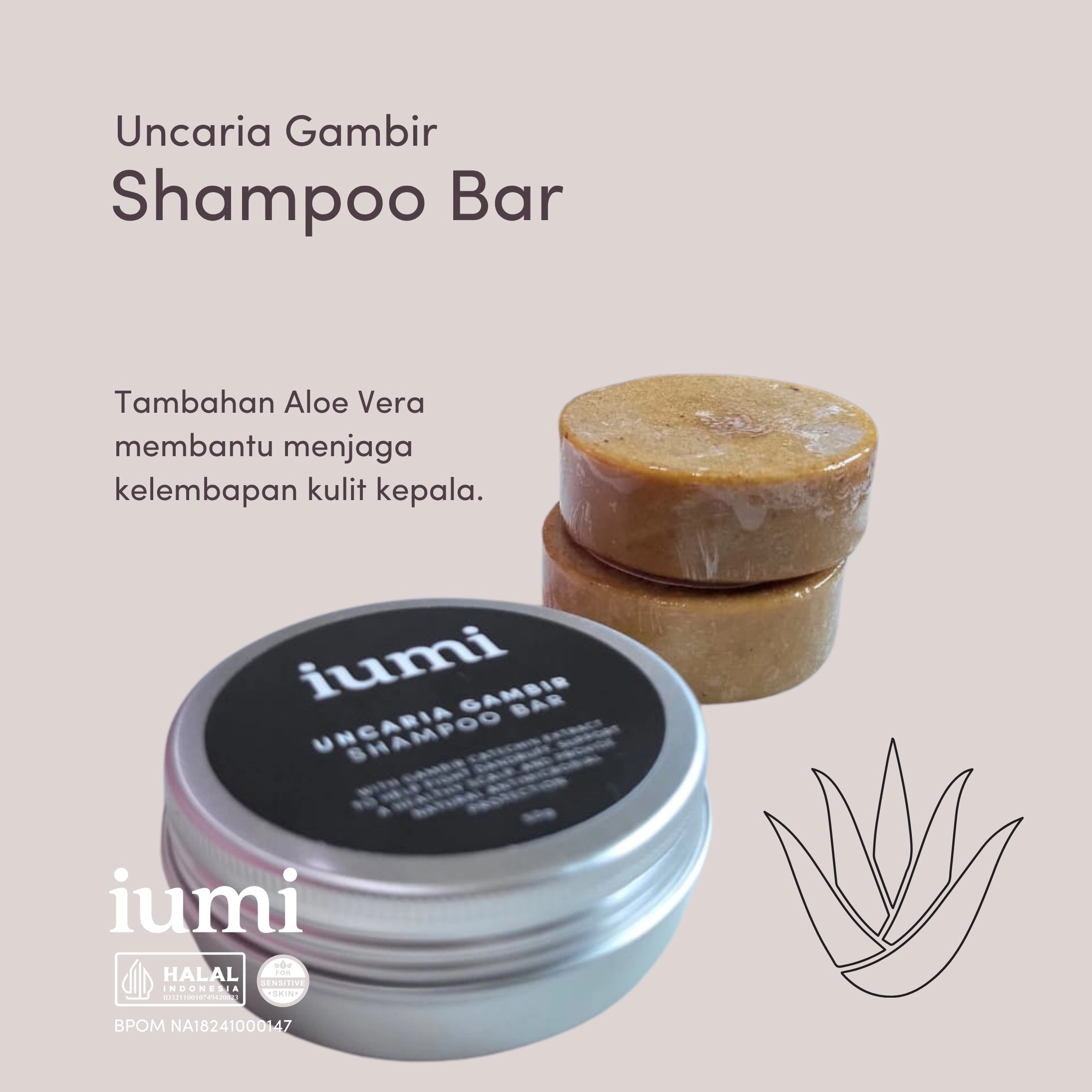 Uncaria Gambir Shampoo Bar Untuk Rambut Rontok Ketombe Wangi Awet 