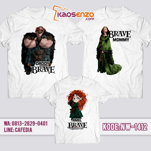 Baju Kaos Couple Keluarga Brave | Kaos Family Custom | Kaos Brave - NW 1412 