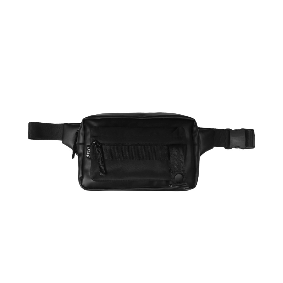 Tas Pinggang Distro Waterproof Pria Wanita Hitam Langky Waist Bag GILT Wave