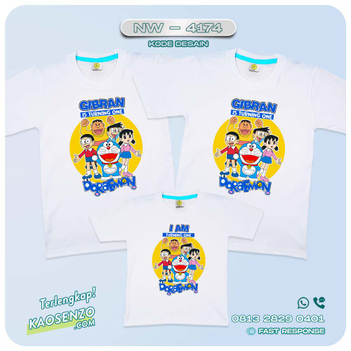 Baju Kaos Couple Keluarga Doraemon | Kaos Family Custom | Kaos Doraemon - NW 4174
