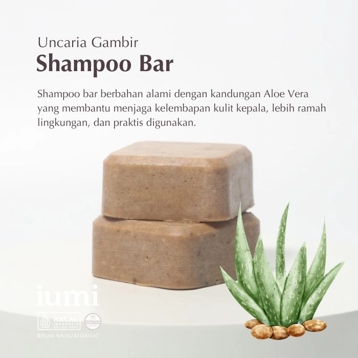 Uncaria Gambir Shampoo Bar Untuk Rambut Rontok Ketombe Wangi Awet 
