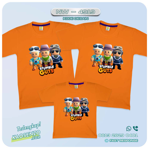 Baju Kaos Couple Keluarga Stumble Guys | Kaos Family Custom | Kaos Game Stumble Guys - NW 4919