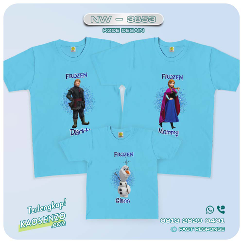 Kaos Couple Keluarga Frozen | Kaos Ulang Tahun Anak | Kaos Frozen - NW 3853