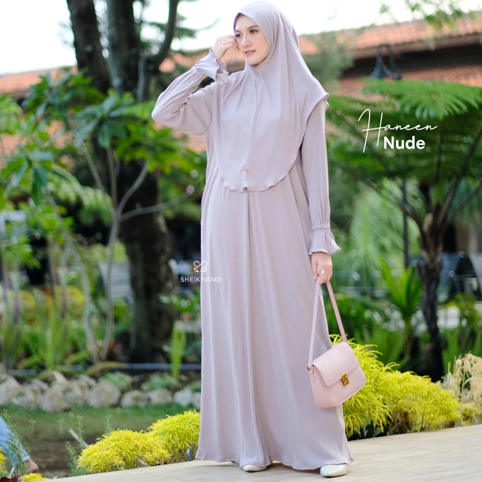 Sheika Hijab - Abaya Knit Haneen (Dress Wanita Abaya untuk Umroh Haji Gamis Muslimah Busui)