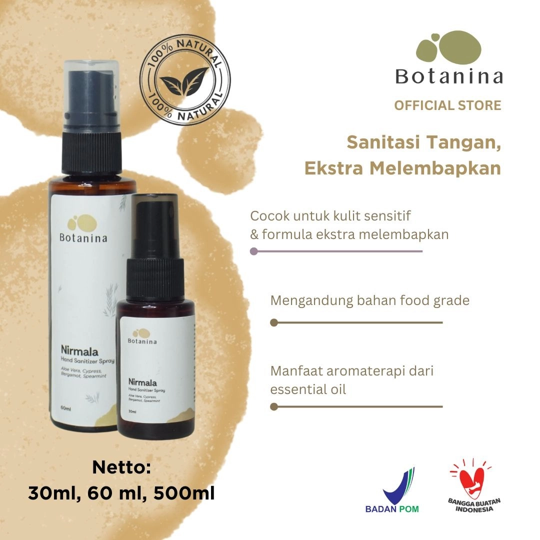 Botanina Nirmala Cleaning Series | Natural Food Grade Hand Sanitizer Spray Toilet Spray Sanitizer
