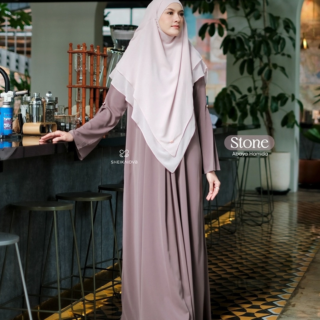 Abaya Hamida - Abaya saja (Dress UV Protection  Abaya untuk umroh Dress muslim wanita)