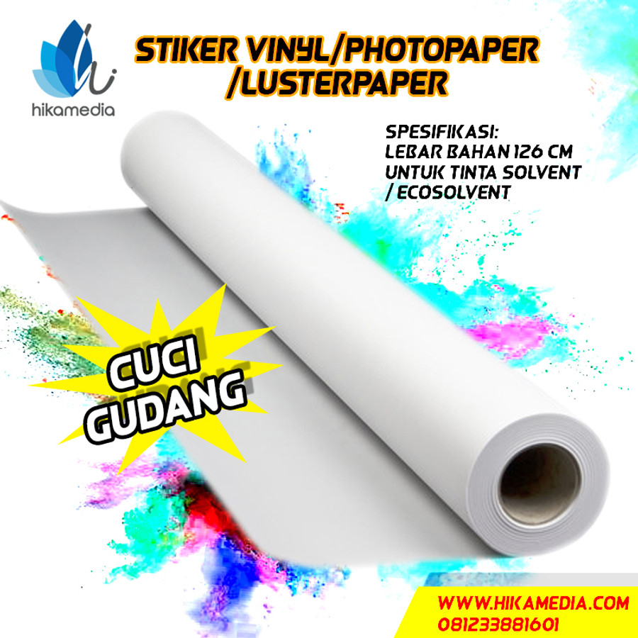 BAHAN baku cetak DIGITAL PRINTING kertas stiker vinyl