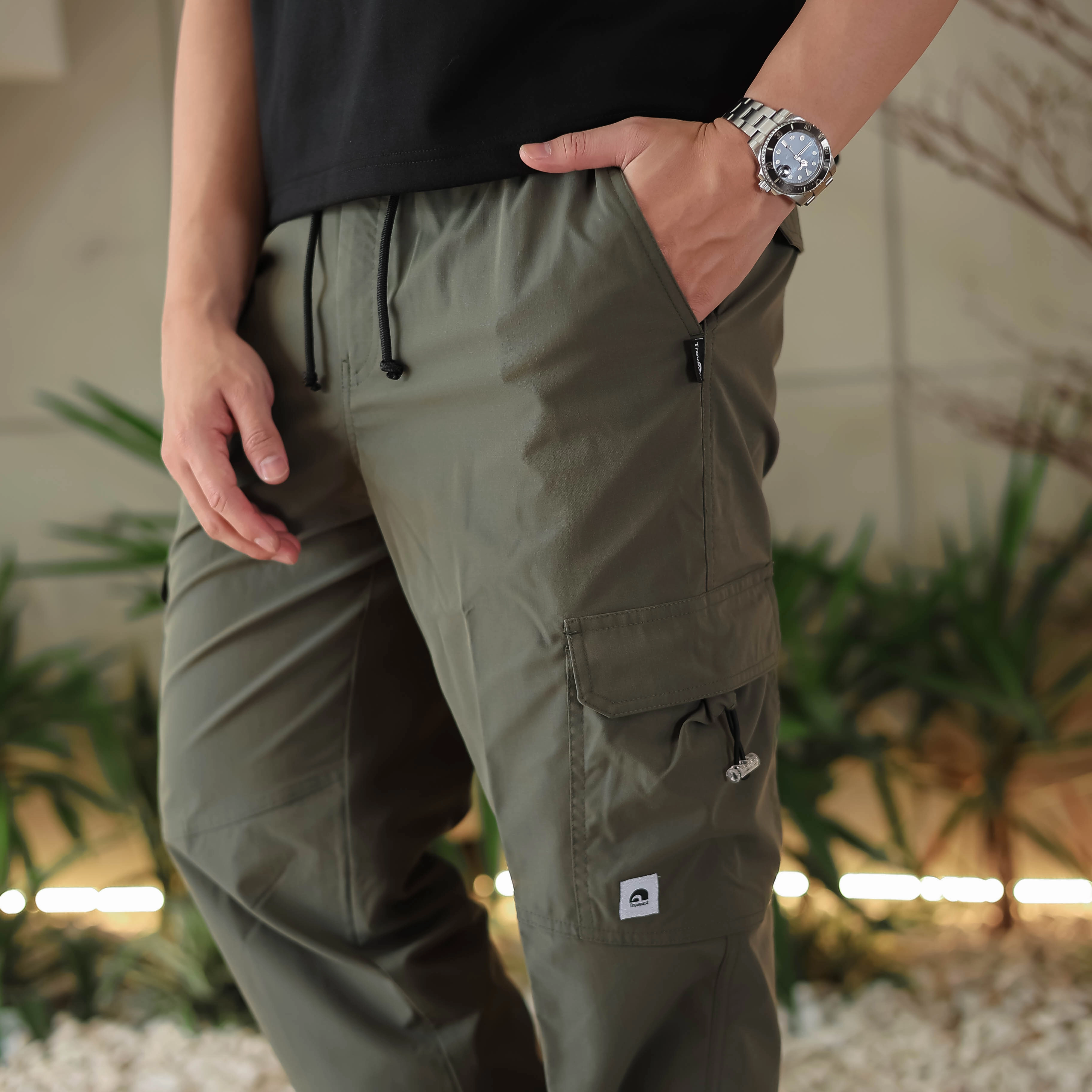 Troveast Celana Panjang Trackpants Daily Cargo Ripstop Stretch Army Slim Fit