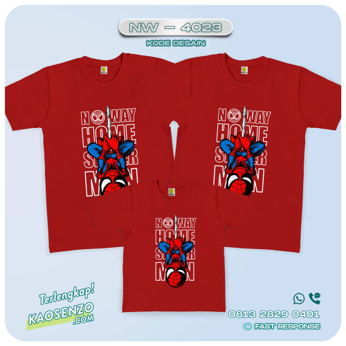 Kaos Couple Keluarga Spiderman | Kaos Ultah Anak | Kaos Spiderman - NW 4023