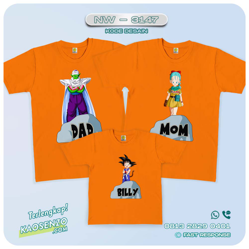 Baju Kaos Couple Keluarga Dragon Ball | Kaos Family Custom | Kaos Dragon Ball - NW 3147