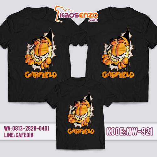 Baju Kaos Couple Keluarga | Kaos Family Custom Garfield - NW 921