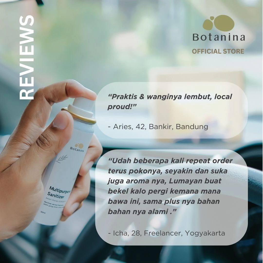 Botanina Nirmala Cleaning Series | Natural Food Grade Hand Sanitizer Spray Toilet Spray Sanitizer
