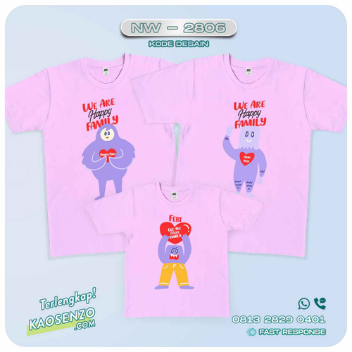 Kaos Couple Keluarga Monster Inc | Kaos Ulang Tahun Anak | Kaos Monster Inc - NW 2806