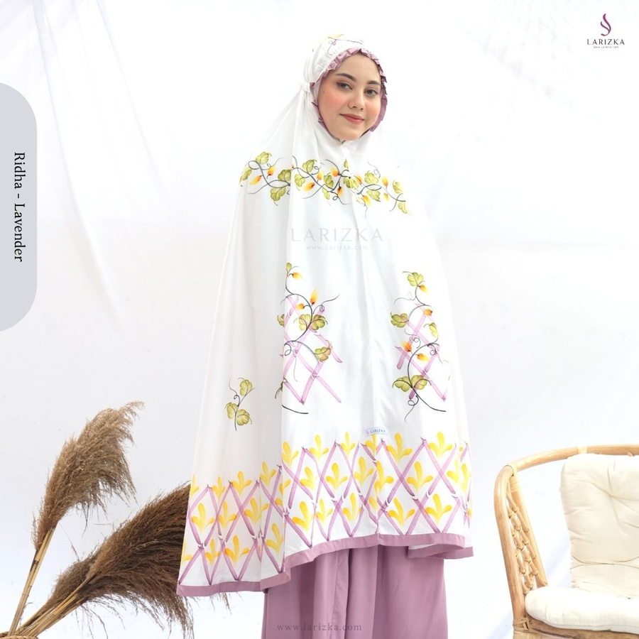 Jual Mukena Lukis Larizka - Mukena Ridha Lavender | Mukena Model
