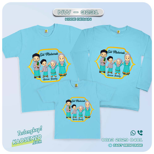 Baju Kaos Couple Keluarga Lebaran | Kaos Family Custom | Kaos Lebaran - NW 3231