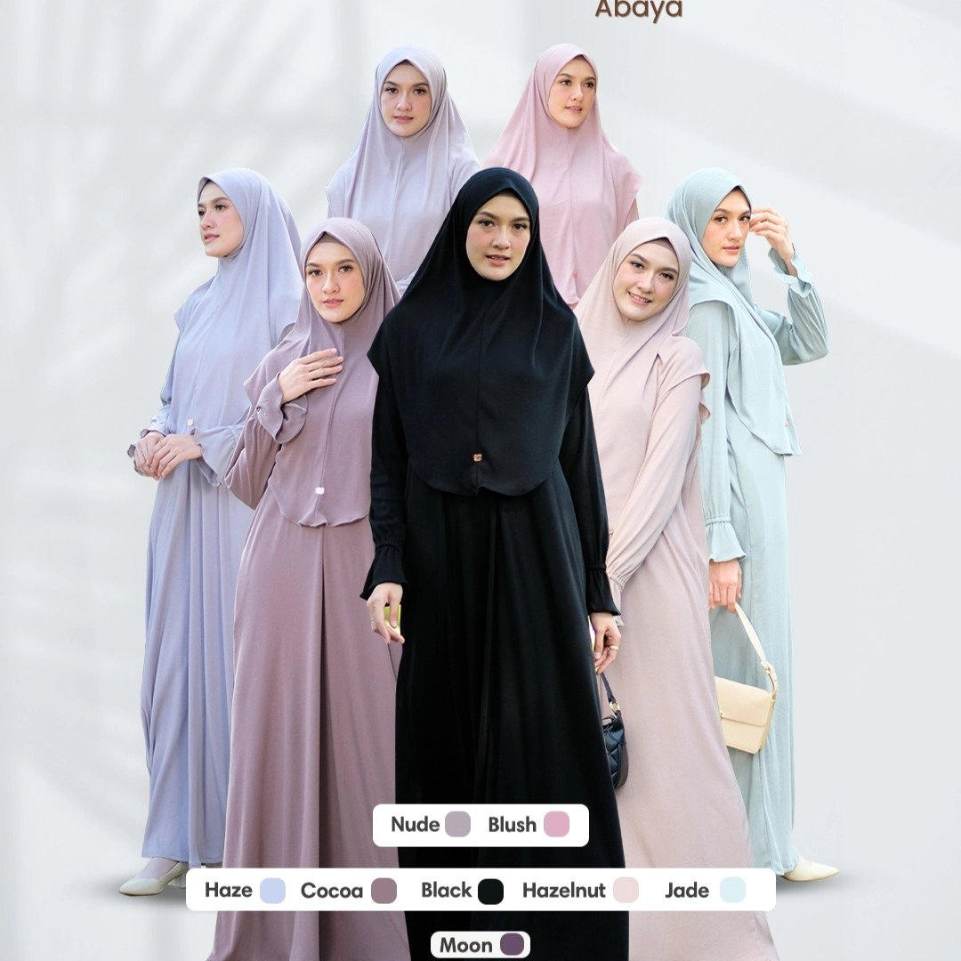 Sheika Hijab - Abaya Knit Haneen (Dress Wanita Abaya untuk Umroh Haji Gamis Muslimah Busui)