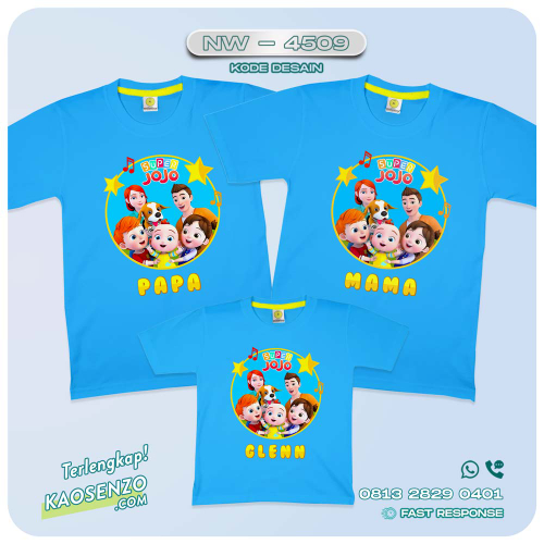 Baju Kaos Couple Keluarga Super Jojo | Kaos Family Custom| Kaos Motif Super Jojo NW - 4509