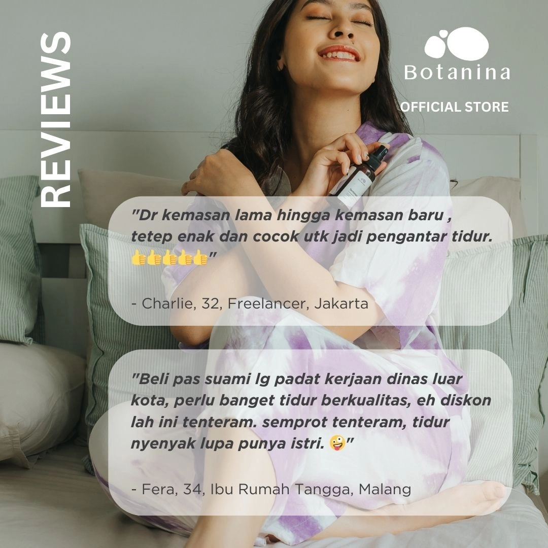 Botanina Tenteram Calming Aromatherapy Spray | Natural Deep Sleep Calming Insomnia