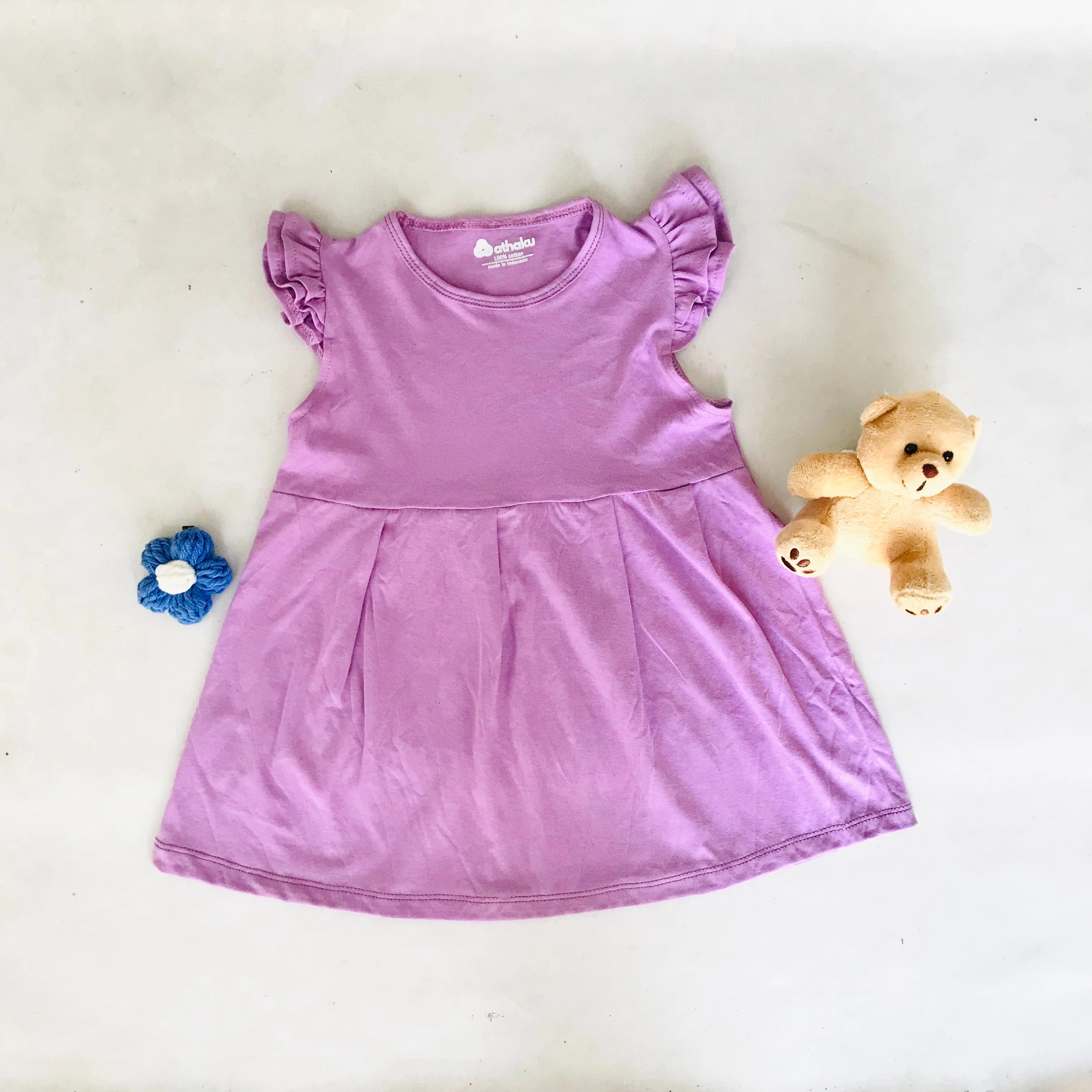rufffle dress anak cotton