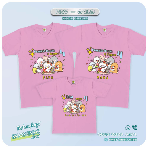Baju Kaos Couple Keluarga | Kaos Family Custom Emoji-Stiker Tonton - NW 3413