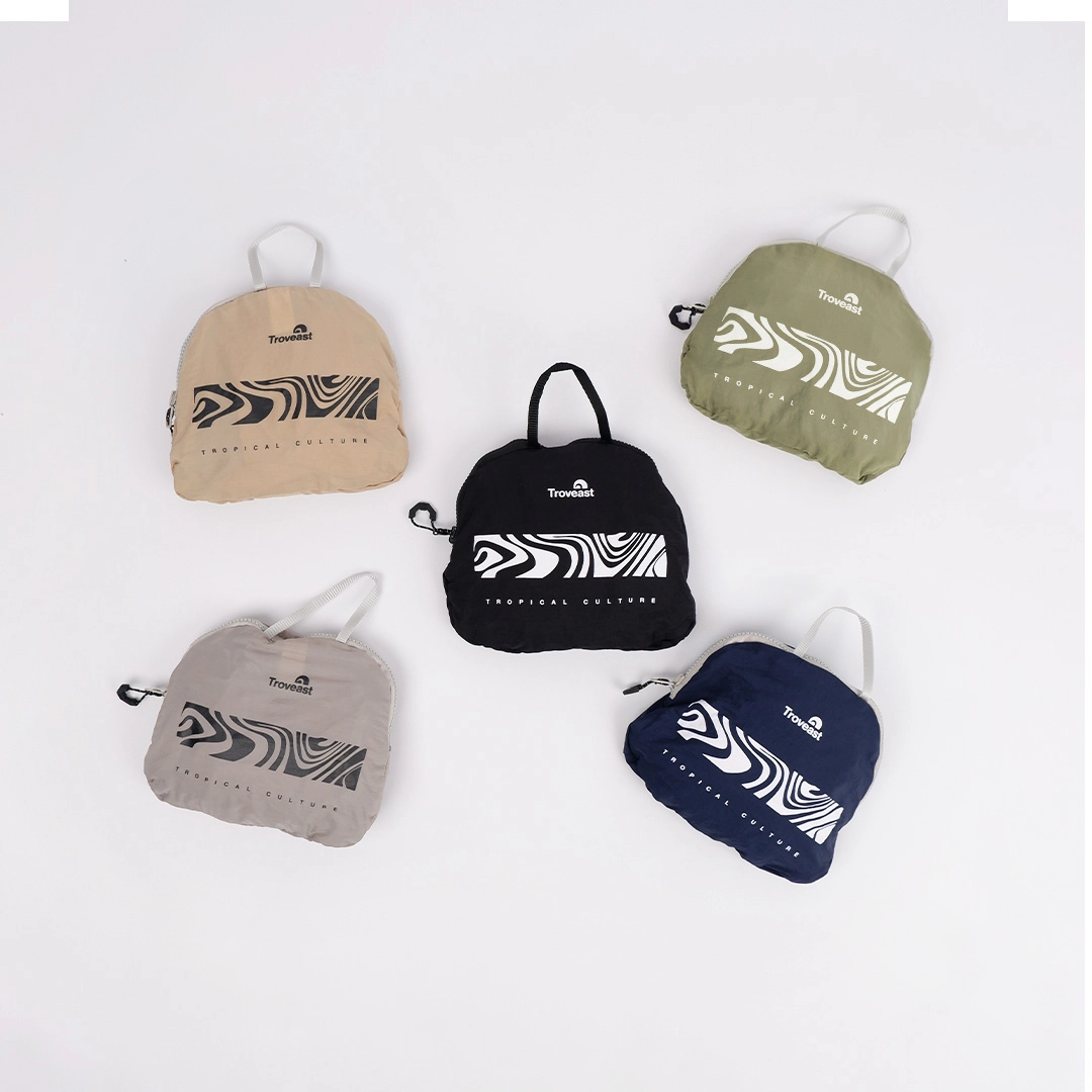 Troveast Tas Travel Lipat Safar Series Milk Tea 20 Liter Kapasitas Bahan Nylon Crinkle Mudah Dibawa Bepergian Ringan Water-Repellent Stylish untuk Travel Belanja dan Daily Use