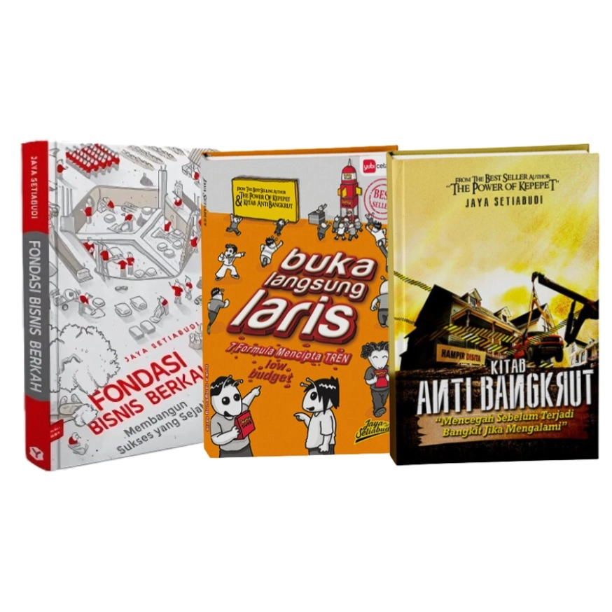 Fondasi Bisnis Berkah + Buka Langsung Laris + Kitab Anti Bangkrut